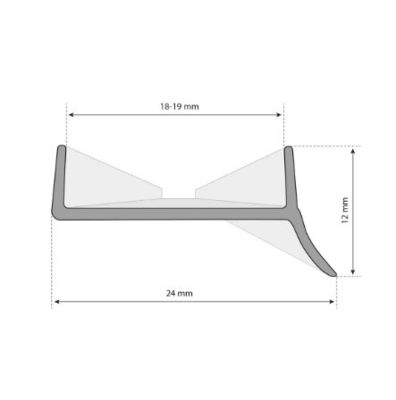 PVC Seal Strip for Plinth Transition Bar in Bathroom Kitchen Hardness 30-90 Shore A