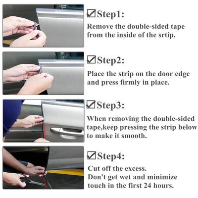 12mm or Customized Transparent Clear Protected Edge Lining Trim Molding Rubber Seal Strip for Automotive