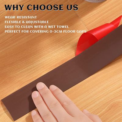 Wood Crevice Joining Strip for Flooring Transition and Threshold in Black/White PVC