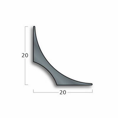 Thickness 0.187'' to.75'' 20mmx20mm PVC Cove Formers for Sample 5-7days