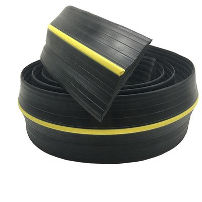 Supply Floor Black with Yellow Garage Door Threshold Strip Seals in Custom Sizes