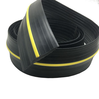 Supply Floor Black with Yellow Garage Door Threshold Strip Seals in Custom Sizes