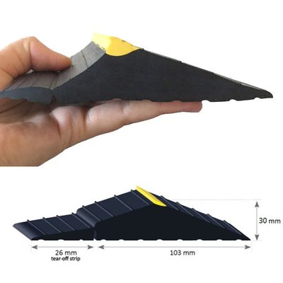 Black and Yellow 5"X1.18" Heavy Duty Weather Defender Garage Door Threshold Trim