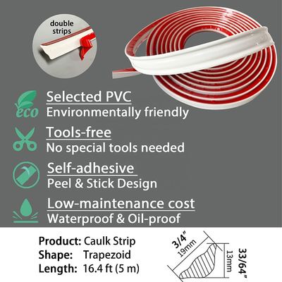 Self Adhesive Caulk and Trim Molding for Cabinet Edge Wall Edge Flexible Molding Trim