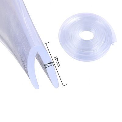 150C Temperature Clear U Channel Edge Protection Trim for Glass Custom Color/Size/Shape