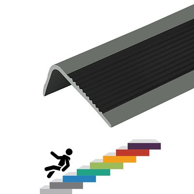 Stair Edge Protection with Anti-slip Plastic Stair Treads and Rubber Edge Protector
