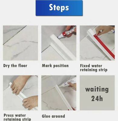 Hardness 20-90 Shore Collapsible Shower Threshold Water Dam for Shower and Water