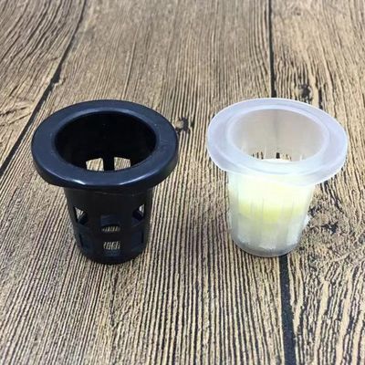 Food Grade Plastic PP 2inch Black Mesh Net Clay Pot Hydroponic Plant Cups with Sponge