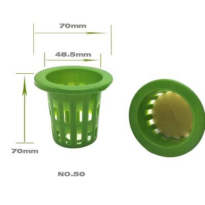 Food Grade Plastic PP 2inch Black Mesh Net Clay Pot Hydroponic Plant Cups with Sponge