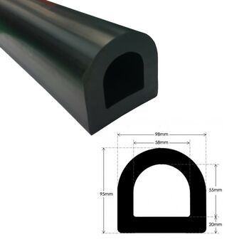 40-90 Shore A Hardness Marine Rubber Dock Bumper H200xW100xL1000mm for D Shape Fenders
