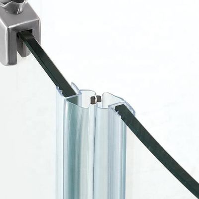 Clear Swing Vertical Magnetic Glass to Glass Shower Door Seal for Inline Pvc Frameless Screen