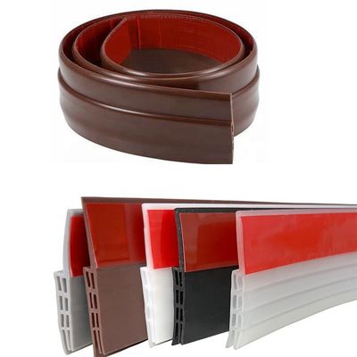 Brown TPE Door Draft Stopper for Under Door Bottom Seal Strip Home Weather Stripping