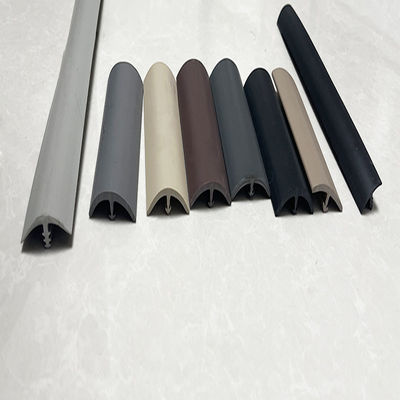 PVC T Shaped Curved Table Edge Wrapping Strip With Hardness 40-90 Shore Custom Color