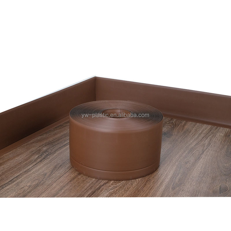 Cutting White Self Adhesive PVC Skirting Board Wall Cove Base Roll Customizable