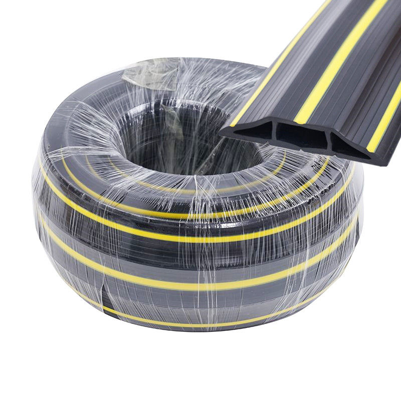 Black Yellow Line General Garage Door Threshold Sealing Strip for 20-220mm Width